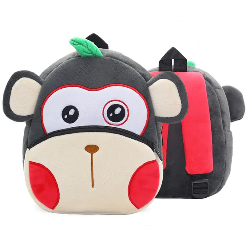 Animal Cute Children'S School Bag Burden-Reduction Backpack Cartoon Plush Backpack Kindergarten Early Education School Bag