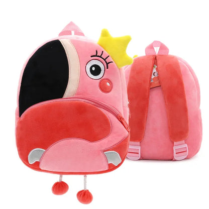 Animal Cute Children'S School Bag Burden-Reduction Backpack Cartoon Plush Backpack Kindergarten Early Education School Bag