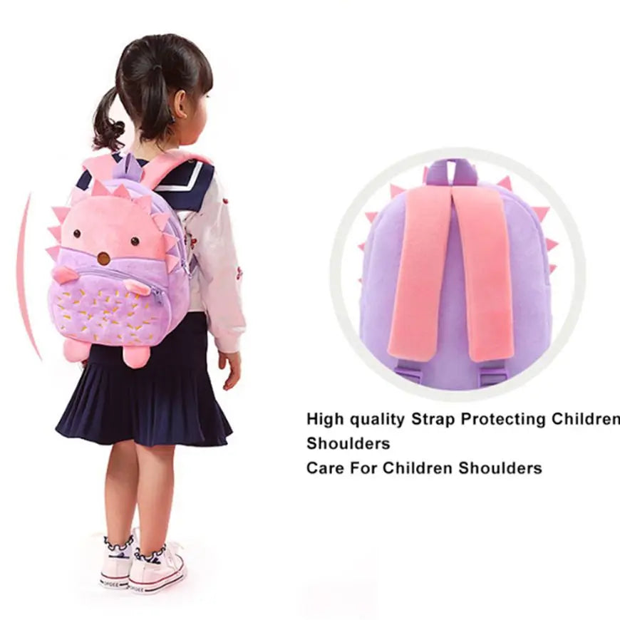 Animal Cute Children'S School Bag Burden-Reduction Backpack Cartoon Plush Backpack Kindergarten Early Education School Bag