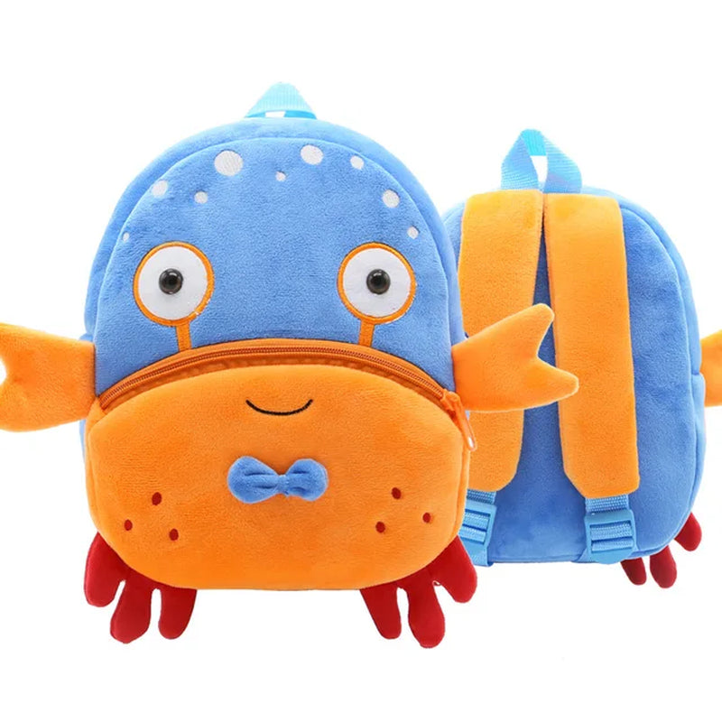 Animal Cute Children'S School Bag Burden-Reduction Backpack Cartoon Plush Backpack Kindergarten Early Education School Bag