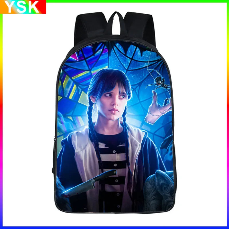 Wednesday Addams Backpack Wednesday School Bag with the Same Style Primary School School Bag Children'S Backpack Meal Kit