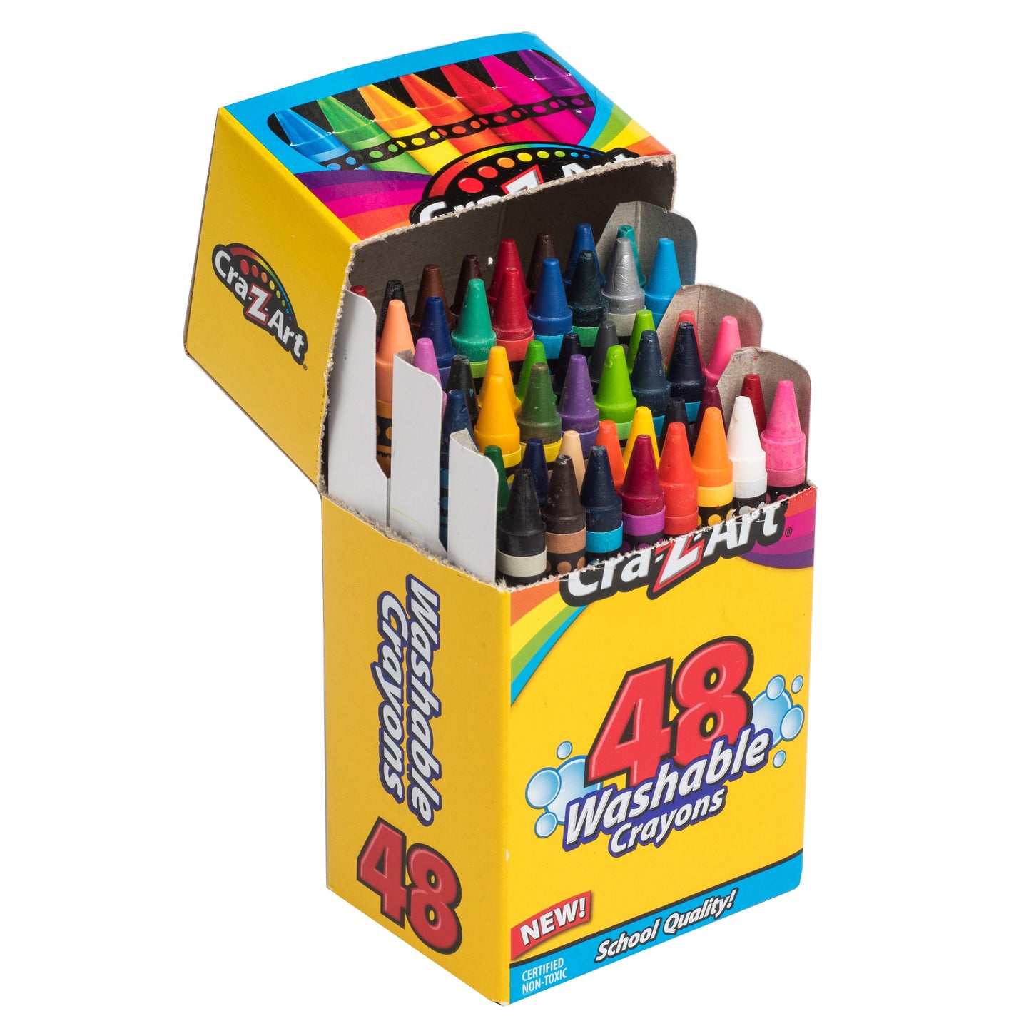 48 Count Multicolor Washable Crayon, Children to Adult, Back to School Supplies