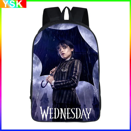 Wednesday Addams Backpack Wednesday School Bag with the Same Style Primary School School Bag Children'S Backpack Meal Kit