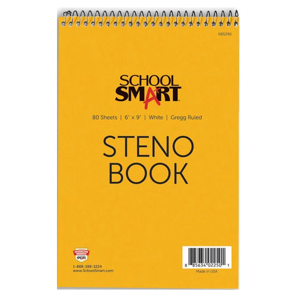 Gregg Ruled Steno Notebook, 6 X 9 Inches, White, 80 Sheets