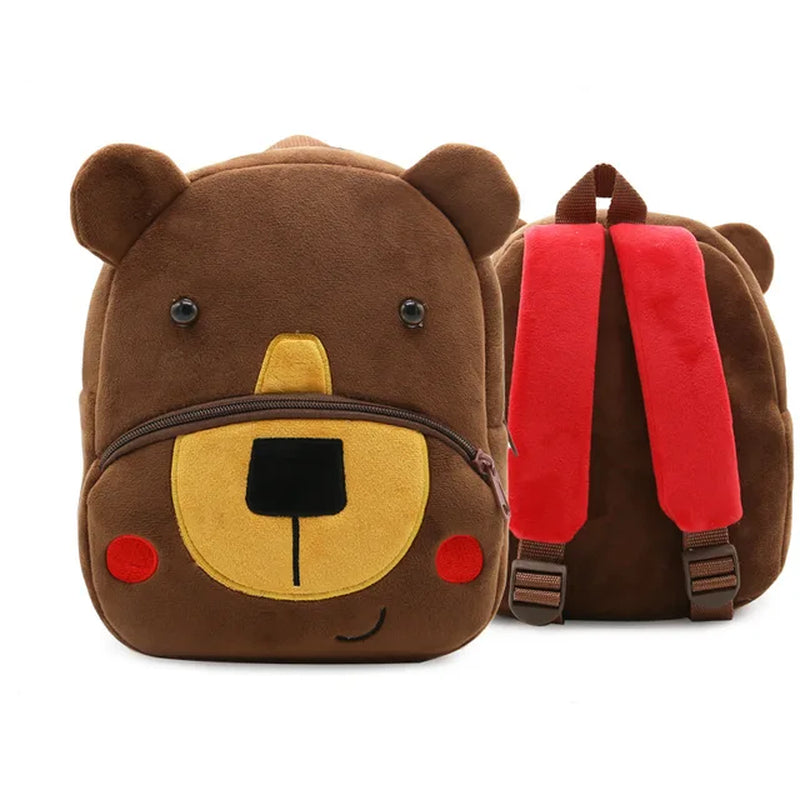 Animal Cute Children'S School Bag Burden-Reduction Backpack Cartoon Plush Backpack Kindergarten Early Education School Bag