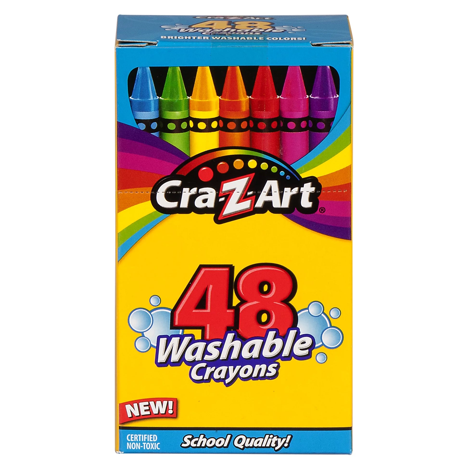 48 Count Multicolor Washable Crayon, Children to Adult, Back to School Supplies