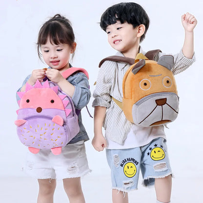 Animal Cute Children'S School Bag Burden-Reduction Backpack Cartoon Plush Backpack Kindergarten Early Education School Bag